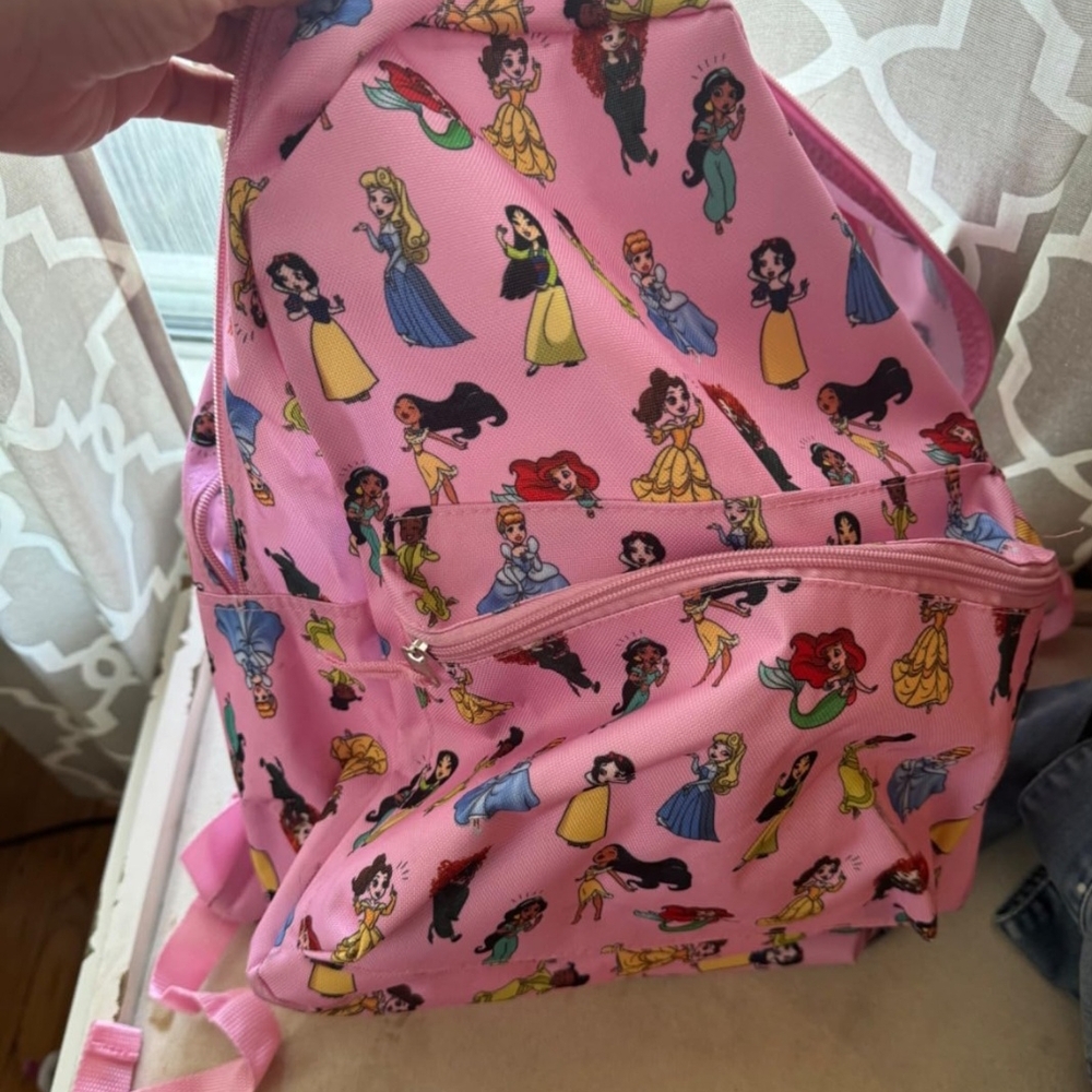 Disney Pink Backpack with Princess Characters